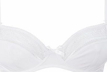 Bhs Womens White Linear Embroidery Bra, white