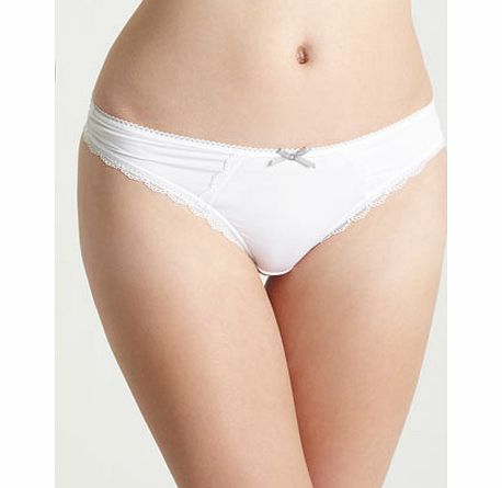 Bhs Womens White Microfibre Thong, white 4845710306
