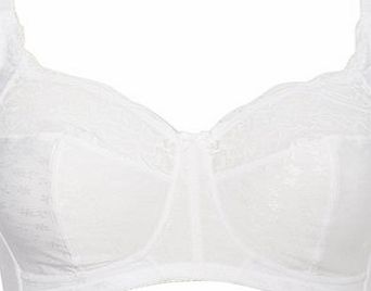 Bhs Womens White Non-Wired Jacquard and Lace Total