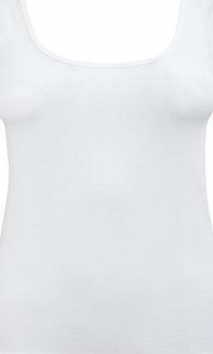 Bhs Womens White/ Nude Lace Built Up Shoulder Vest 2