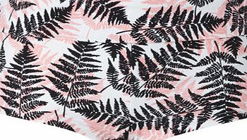 Bhs Womens White Palm Print Swim Short, white/multi