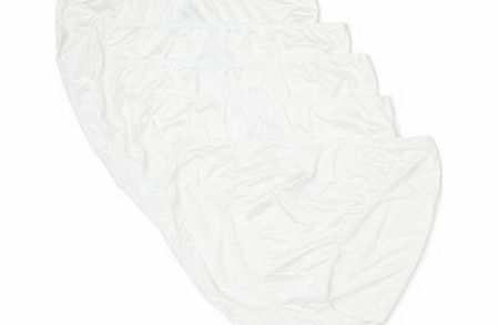 Bhs Womens White Premium No VPL 5 Pair Pack High Leg