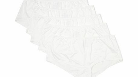 Bhs Womens White Premium No VPL 5 Pair Pack Shorts,