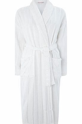 Womens White Satin Towelling Robe, white 724320306