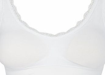 Bhs Womens White Seamfree Shaper Lace Trim Bra,