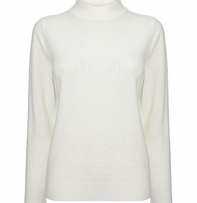 Bhs Womens White Supersoft Turtle Neck Jumper, white
