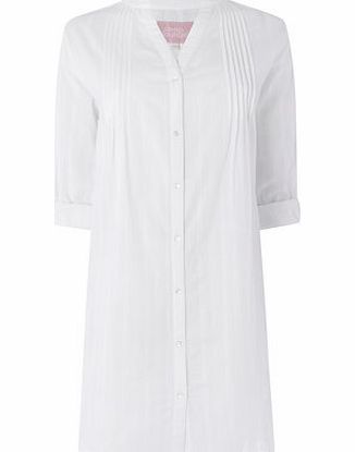Bhs Womens White Textured Woven Nightshirt, white