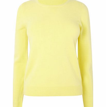 Bhs Womens Yellow Supersoft Long Sleeve Crew Jumper,