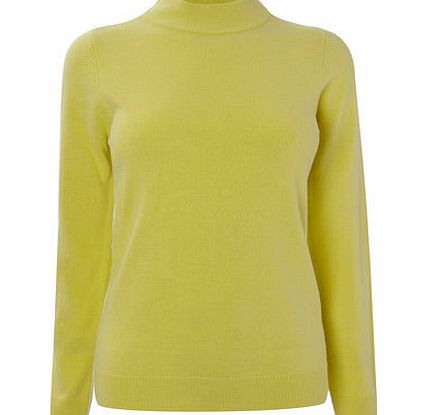 Womens Yellow Supersoft Turtle Neck Jumper,
