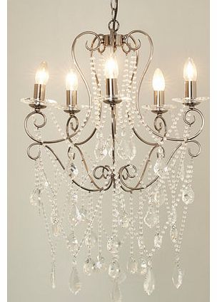 Bhs Xanthe 5 light chandelier, ice blue/denim