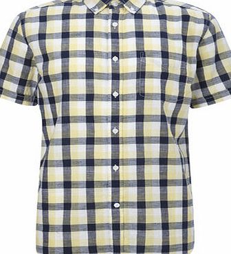 Bhs Yellow Cotton Gingham Shirt, Yellow BR51A23GYLW