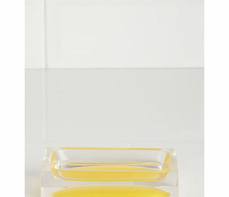 Yellow square resin soap dish, yellow 1917642383