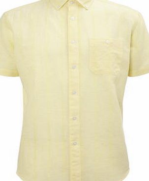 Bhs Yellow Textured Linen Blend Shirt, Yellow