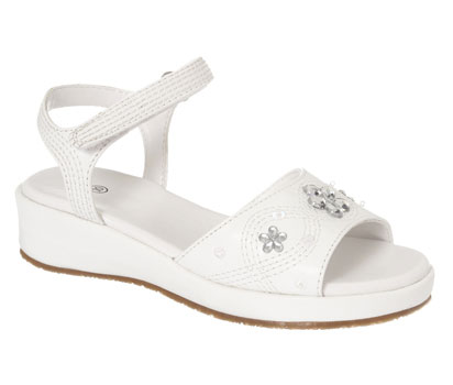 Young girls white jewelled sandal