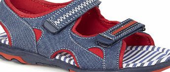 Bhs Younger Boys Denim Trekker Sandals, stone wash