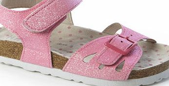 Bhs Younger Girls Pink Glitter Sandals, pink