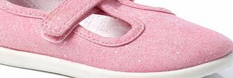 Bhs Younger Girls Pink Sparkle Plimsolls, pink