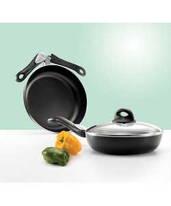 bialetti 2 Piece Spacesaver Aluminium Frying Pan Set