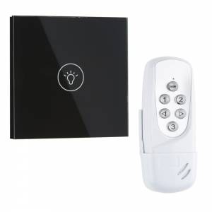 1 Gang Remote Controlled Black Glass