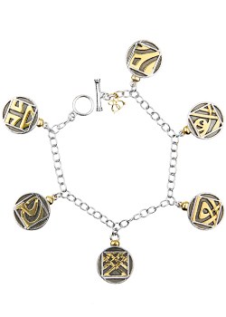 Biba Silver and Gold Plated Disc Charm Bracelet