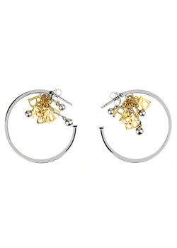 Biba Silver and Gold Plated Logo Hoop Earrings