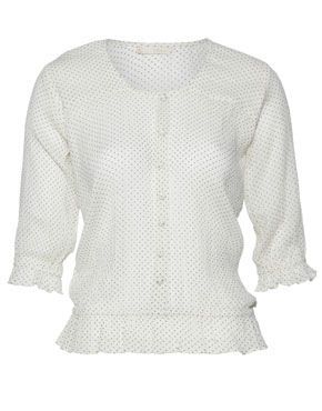 bibico Spot Print Sheer Blouse