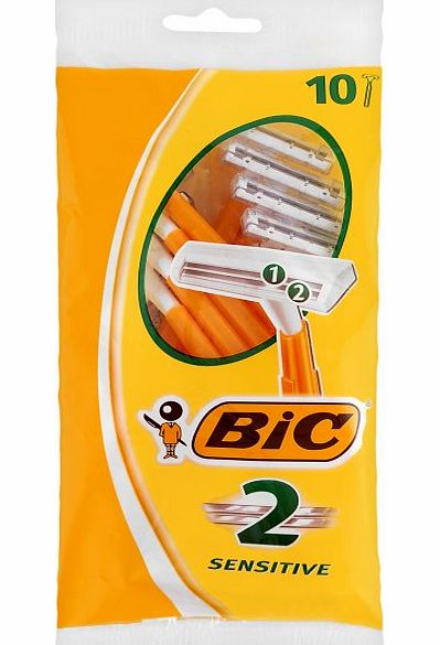 Bic 2 Blade Razor Sensitive Disposable (10)