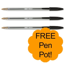 Bic Cristal Ball Pen Clear Barrel 1.0mm Tip