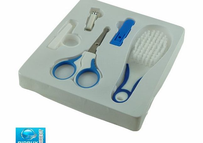 Bid Buy Direct BRAND NEW BLUE BABY GROOMING SET - WITH ALL 5 FUNCTION - COMPLETE WITH SAFETY SCISSORS, NAIL CLIPPER, SOFT BRISTLES BRUSH