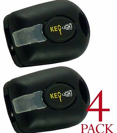 Bid Buy Direct BRAND NEW PACK OF 4 KEY COVER WITH LED LIGHT - BRIGHT WHITE LED - BATTERY INCLUDED - BLACK