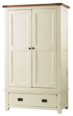 bideford Oak and Cream Painted Double Wardrobe