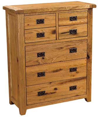 OAK CHEST OF DRAWERS 4 OVER 3