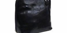 Big Handbag Shop V155 Vera Pelle Mini Little Genuine Italian Leather Shoulder Cross Body Handbag (Black)