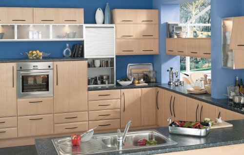 Big Home Shop Fitted Kitchen Furniture Starter Pack LKITB: Milan Beech Kitchen Unit Set