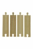 Wooden Train Railway System - Spare Medium Straight Track x 4 (Compatible with leading wooden rail systems) - Wooden Toy