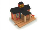 Big Jigs Wooden Train Railway System - Train Station (Compatible with leading wooden rail systems) - Wooden Toy