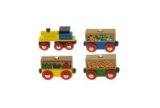Big Jigs Wooden Train Railway System - Wooden Fruit Train and Carriages (Compatible with leading wooden rail 