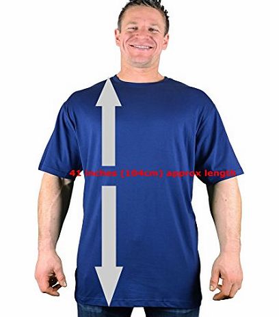 Big Tee Shirt Big Mens Indigo Extra Long Cotton Tall T-Shirt/Nightshirt Size M to 8xl, Size : L