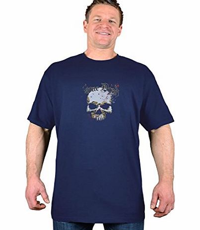Big Tee Shirt Big Mens Navy Big Tee Shirt Dead Skull T-Shirt Size 2xl to 8xl, Size : 6XL