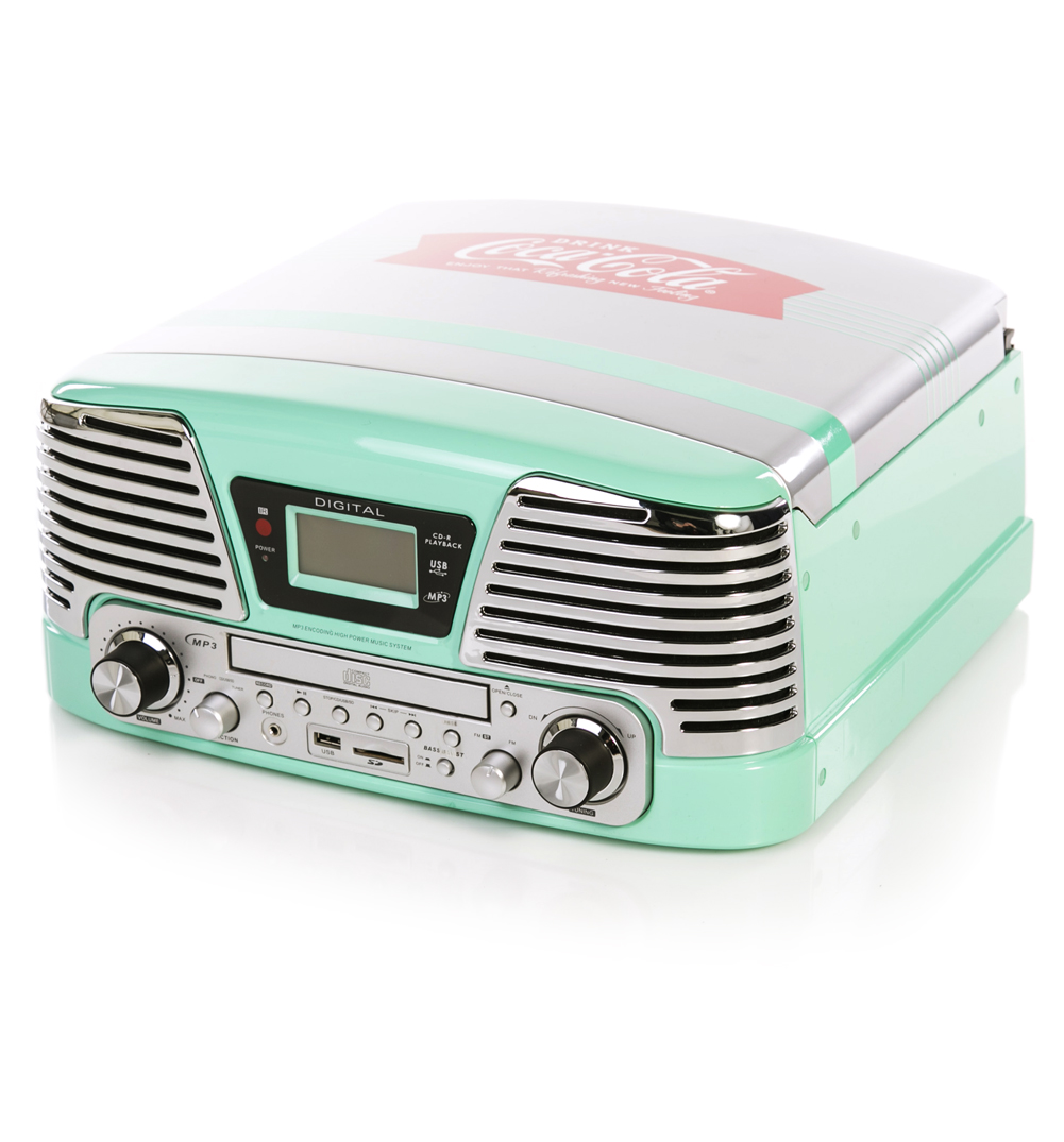 BigBen Retro Coca-Cola Vinyl CD MP3 USB SD Radio Hi-Fi