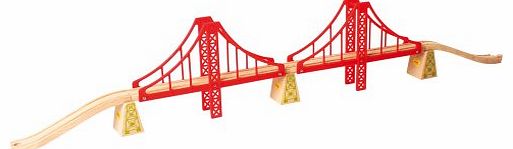 Bigjigs Rail Bigjigs Wooden Railway-Double Suspension Bridge