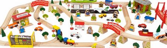 Bigjigs Toys Ltd Transport Wooden Train Set (compatible with other leading brands)