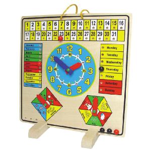 Bigjigs Toys Wooden Calender and Clock