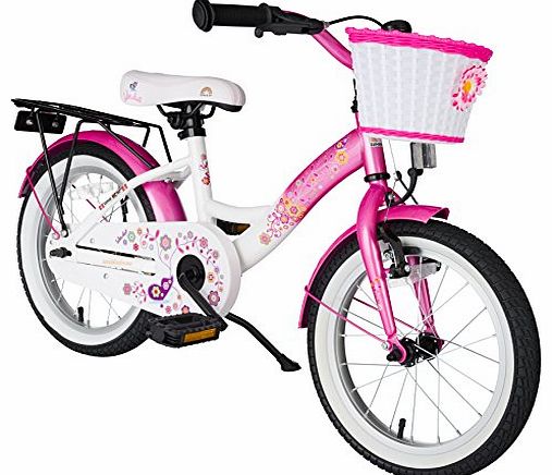 bike*star 40.6cm (16 Inch) Kids Children Girls Bike Bicycle - Colour Pink & White