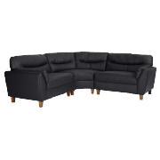 leather corner sofa, black