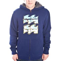 Boys Ambush Zip Sherpa Hoody - Indigo