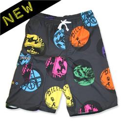 Boys Eco Dots Swim Shorts - Charcoal