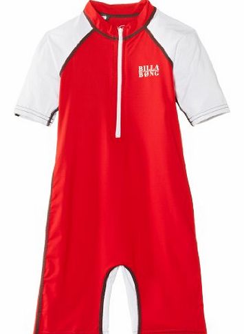 Girls Go Bananas Spring Suit Rash Guard - Fire Red, Size 4