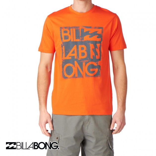 Mens Billabong Bigblock T-Shirt - Washed Orange