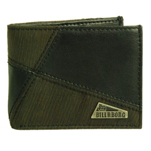 Mens Billabong Leather Fargo Wallet. Black